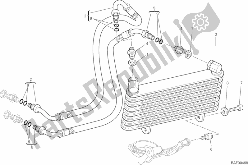 Toutes les pièces pour le Refroidisseur D'huile du Ducati Hypermotard 1100 EVO SP 2010